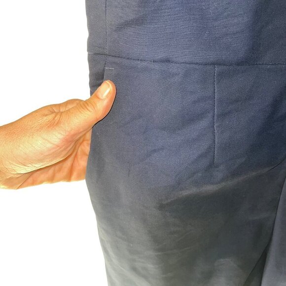 Everlane Womens Jumpsuit Size 2 Blue Sleeveless Cropped Straight Leg Pockets - Picture 4 of 8